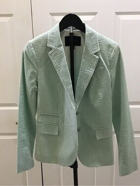 Banana Republic Mint Green Seersucker Blazer